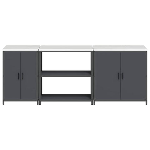 vidaXL with Shelf Other with Storage with Door 3 pcs Anthracite Cold-rolled steel