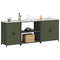 vidaXL with Shelf Other with Storage with Door 3 pcs Olive Green Cold-rolled steel