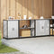 vidaXL with Shelf Other with Storage with Door 3 pcs Stainless steel