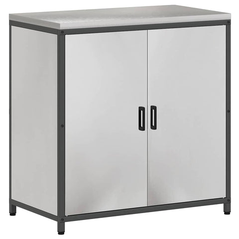 vidaXL with Shelf Other with Storage with Door 3 pcs Stainless steel