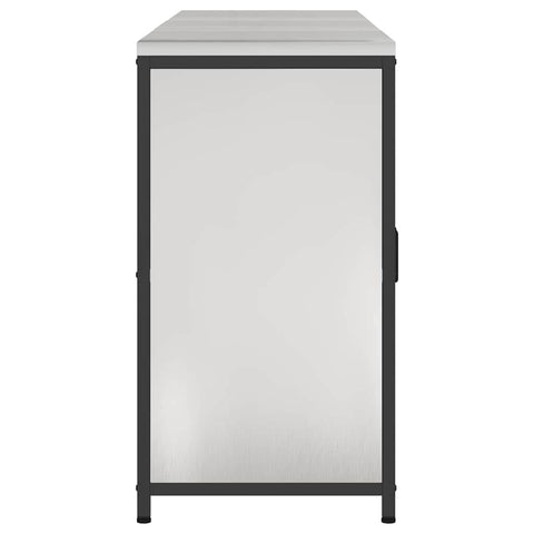 vidaXL with Shelf Other with Storage with Door 3 pcs Stainless steel
