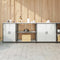 vidaXL with Shelf Other with Storage with Door 3 pcs Galvanised steel