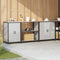 vidaXL with Shelf Other with Storage with Door 3 pcs Galvanised steel
