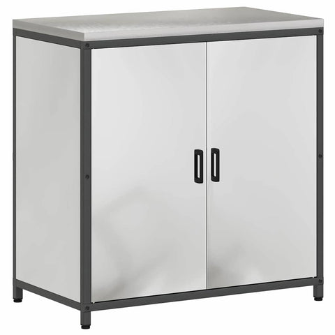 vidaXL with Shelf Other with Storage with Door 3 pcs Galvanised steel