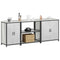 vidaXL with Shelf Other with Storage with Door 3 pcs Galvanised steel