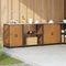 vidaXL with Shelf Other with Storage with Door 3 pcs Rusty Weathering steel
