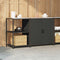 vidaXL with Shelf with Storage with Door Adjustable 2 pcs Black Cold-rolled steel