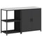 vidaXL with Shelf with Storage with Door Adjustable 2 pcs Black Cold-rolled steel