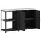 vidaXL with Shelf with Storage with Door Adjustable 2 pcs Black Cold-rolled steel