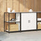 vidaXL with Shelf with Storage with Door Adjustable 2 pcs White Cold-rolled steel