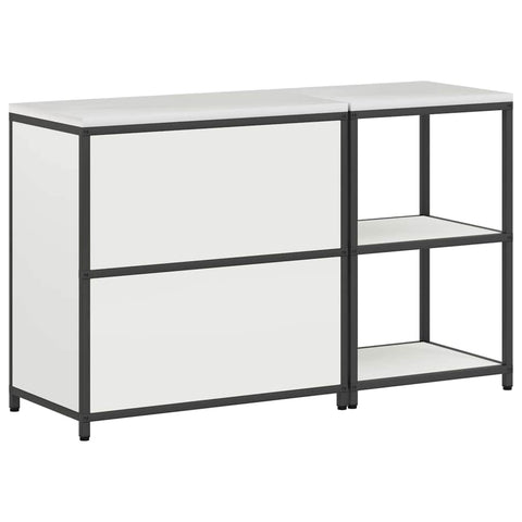 vidaXL with Shelf with Storage with Door Adjustable 2 pcs White Cold-rolled steel