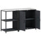 vidaXL with Shelf with Storage with Door Adjustable 2 pcs Anthracite Cold-rolled steel