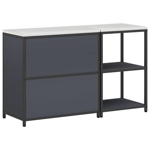 vidaXL with Shelf with Storage with Door Adjustable 2 pcs Anthracite Cold-rolled steel