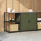 vidaXL with Shelf with Storage with Door Adjustable 2 pcs Olive Green Cold-rolled steel