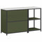vidaXL with Shelf with Storage with Door Adjustable 2 pcs Olive Green Cold-rolled steel
