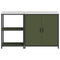 vidaXL with Shelf with Storage with Door Adjustable 2 pcs Olive Green Cold-rolled steel