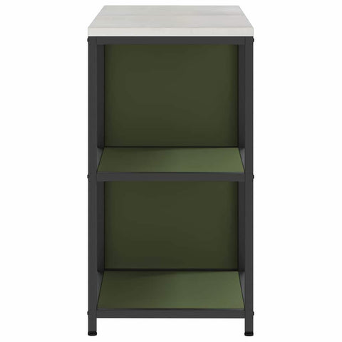 vidaXL with Shelf with Storage with Door Adjustable 2 pcs Olive Green Cold-rolled steel