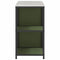 vidaXL with Shelf with Storage with Door Adjustable 2 pcs Olive Green Cold-rolled steel