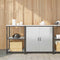 vidaXL with Shelf with Storage Adjustable 2 pcs Stainless steel