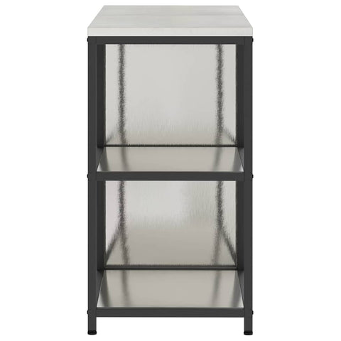 vidaXL with Shelf with Storage Adjustable 2 pcs Stainless steel