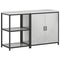 vidaXL with Shelf with Storage with Door Adjustable 2 pcs Galvanised steel