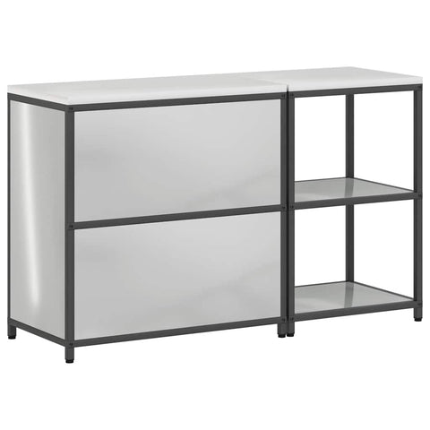 vidaXL with Shelf with Storage with Door Adjustable 2 pcs Galvanised steel