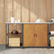 vidaXL with Shelf with Storage with Door Adjustable 2 pcs Rusty Weathering steel