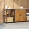 vidaXL with Shelf with Storage with Door Adjustable 2 pcs Rusty Weathering steel