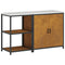 vidaXL with Shelf with Storage with Door Adjustable 2 pcs Rusty Weathering steel