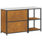 vidaXL with Shelf with Storage with Door Adjustable 2 pcs Rusty Weathering steel