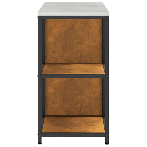 vidaXL with Shelf with Storage with Door Adjustable 2 pcs Rusty Weathering steel