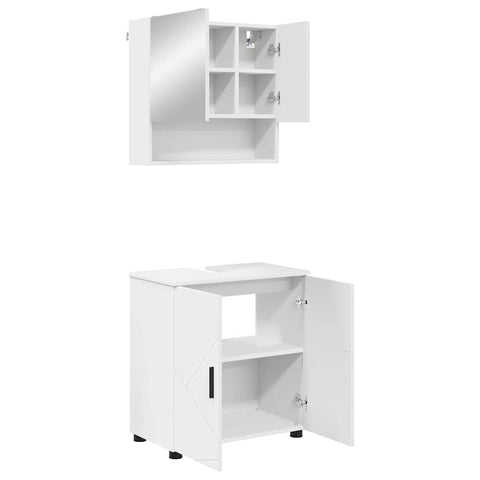 vidaXL Bathroom Furniture Set Wall-mounted 2 pcs White 61 x 35 x 64 cm