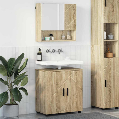 vidaXL Bathroom Furniture Set 2 pcs Sonoma oak 61 x 35 x 64 cm