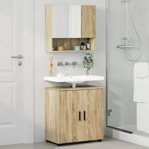 vidaXL Bathroom Furniture Set 2 pcs Sonoma oak 61 x 35 x 64 cm