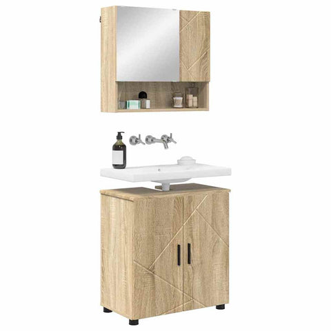 vidaXL Bathroom Furniture Set 2 pcs Sonoma oak 61 x 35 x 64 cm