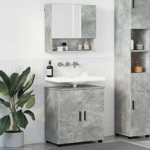 vidaXL Bathroom Furniture Set 2 pcs Concrete grey 61 x 35 x 64 cm
