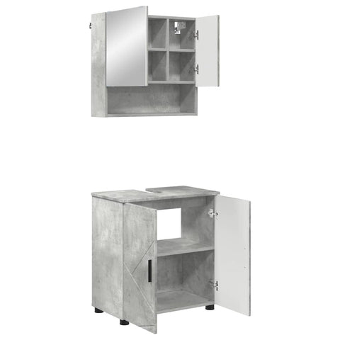 vidaXL Bathroom Furniture Set 2 pcs Concrete grey 61 x 35 x 64 cm