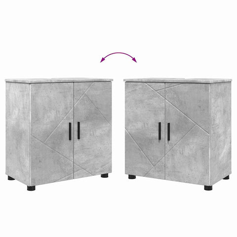 vidaXL Bathroom Furniture Set 2 pcs Concrete grey 61 x 35 x 64 cm
