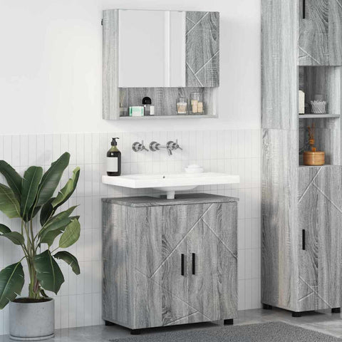 vidaXL Bathroom Furniture Set 2 pcs Grey sonoma 61 x 35 x 64 cm