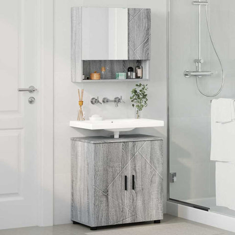 vidaXL Bathroom Furniture Set 2 pcs Grey sonoma 61 x 35 x 64 cm
