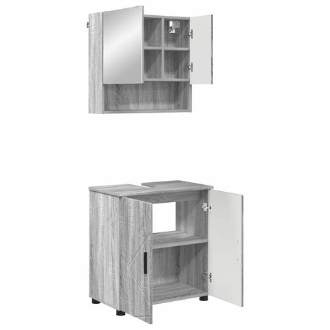vidaXL Bathroom Furniture Set 2 pcs Grey sonoma 61 x 35 x 64 cm