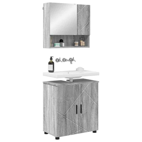 vidaXL Bathroom Furniture Set 2 pcs Grey sonoma 61 x 35 x 64 cm