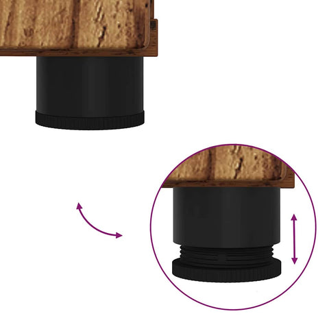 vidaXL Bathroom Furniture Set with Door 2 pcs Old wood 61 x 35 x 64 cm