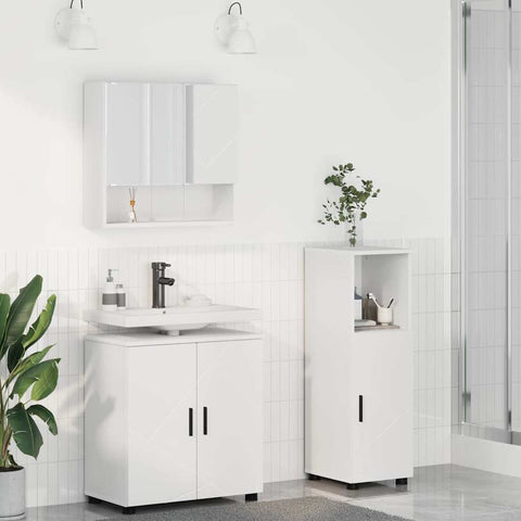 vidaXL Bathroom Furniture Set Wall-mounted 3 pcs White 61 x 35 x 64 cm