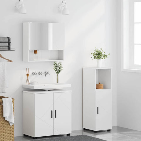 vidaXL Bathroom Furniture Set Wall-mounted 3 pcs White 61 x 35 x 64 cm