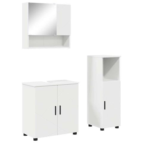 vidaXL Bathroom Furniture Set Wall-mounted 3 pcs White 61 x 35 x 64 cm