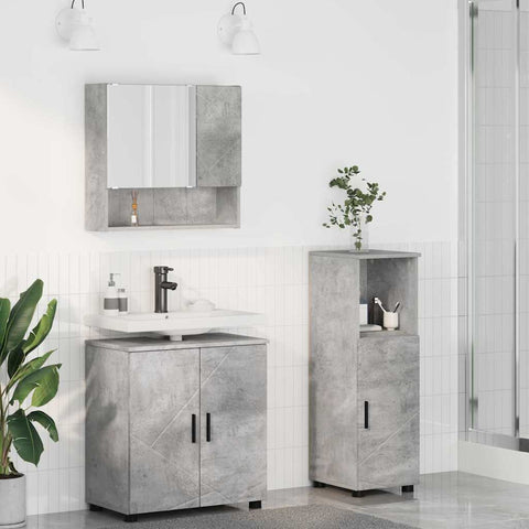 vidaXL Bathroom Furniture Set 3 pcs Concrete grey 61 x 35 x 64 cm