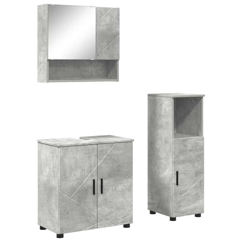 vidaXL Bathroom Furniture Set 3 pcs Concrete grey 61 x 35 x 64 cm