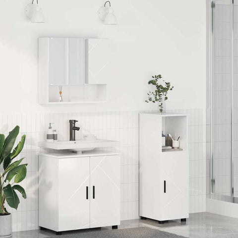 vidaXL Bathroom Furniture Set 3 pcs High gloss white 61 x 35 x 64 cm