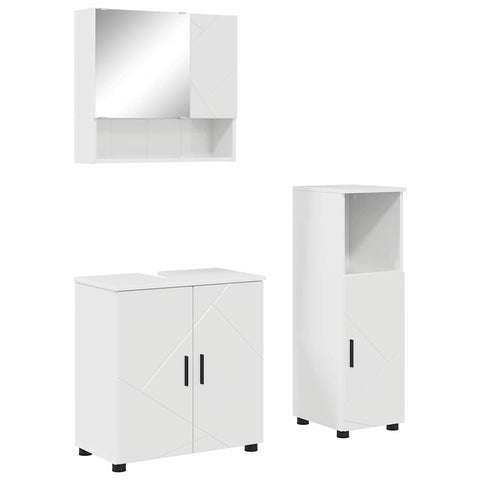 vidaXL Bathroom Furniture Set 3 pcs High gloss white 61 x 35 x 64 cm